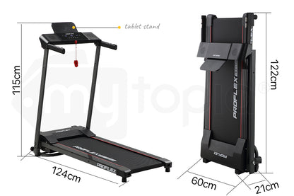 Compact Foldable Treadmill with Bluetooth, Device Stand, and LCD Touch Panel