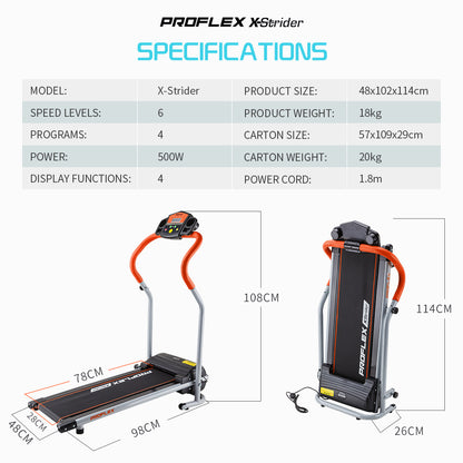 Compact Electric Walking Treadmill with LED Display and 4 Training Modes