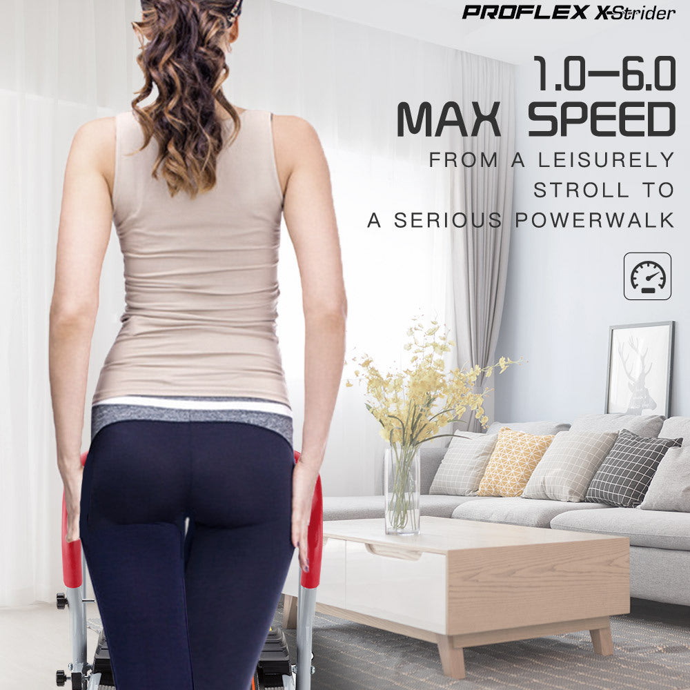 Compact X-Strider Walking Treadmill with LED Display and 6 Speed Levels