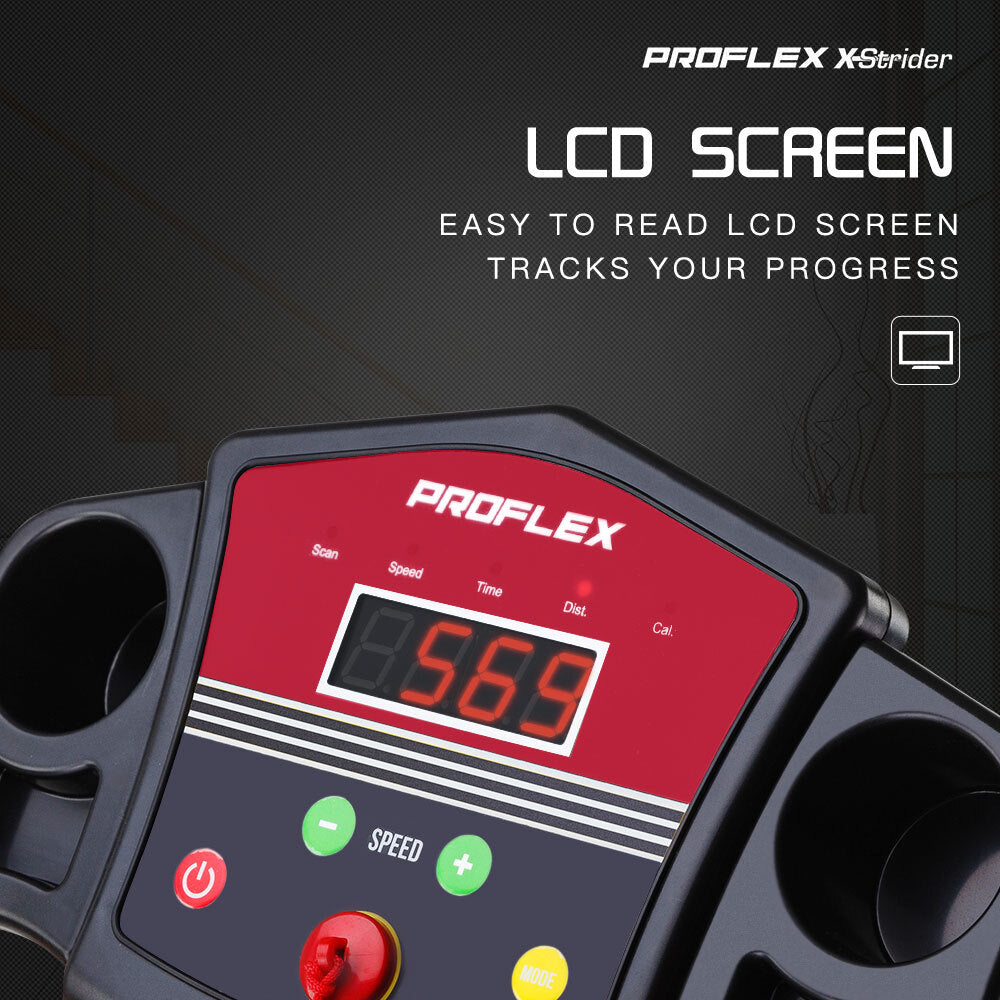 Compact X-Strider Walking Treadmill with LED Display and 6 Speed Levels