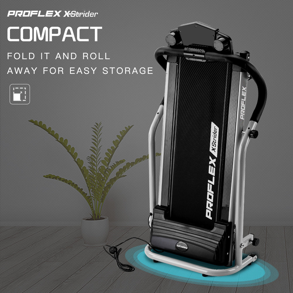 Compact X-Strider Walking Treadmill with LED Display, 6 Speeds, and Safety Key