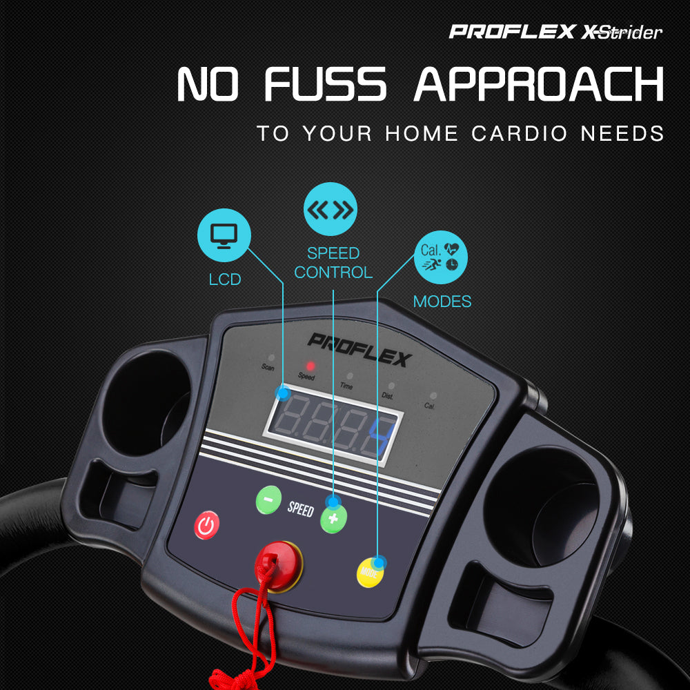 Compact X-Strider Walking Treadmill with LED Display, 6 Speeds, and Safety Key