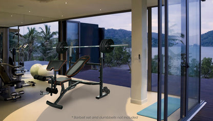 Multi-Station Weight Bench with Adjustable Incline and 200kg Capacity for Home Gym