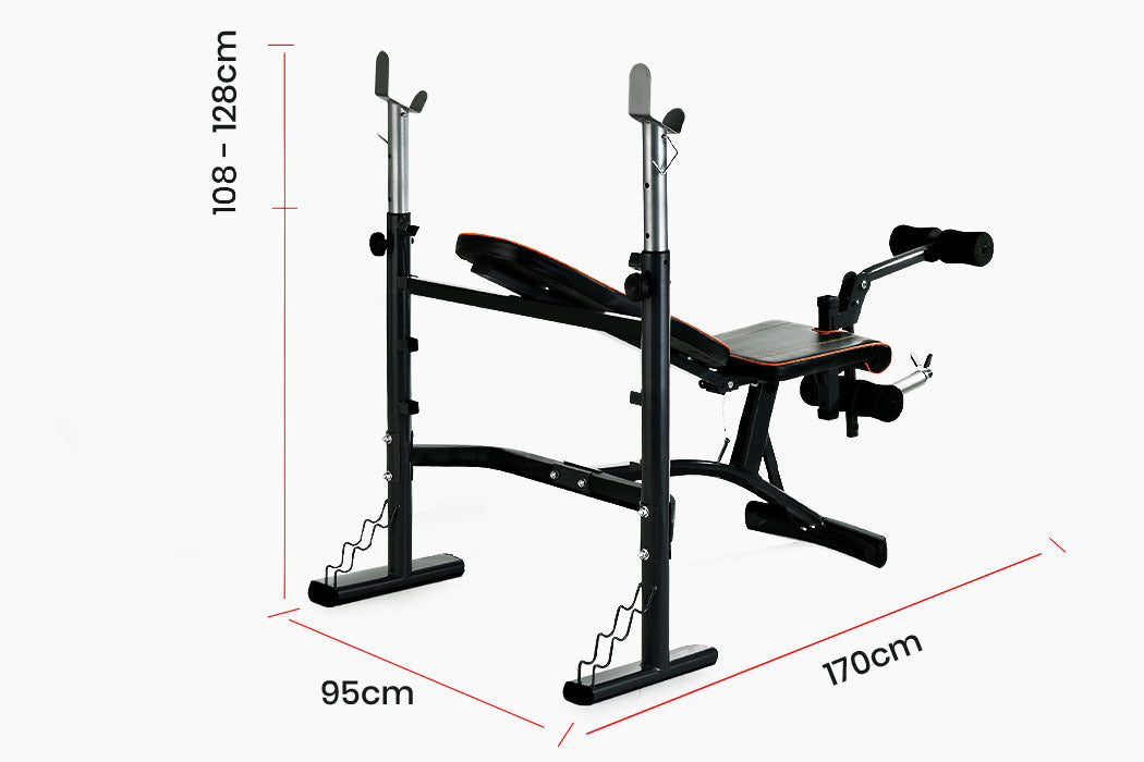 Multi-Station Weight Bench with Adjustable Incline and 200kg Capacity for Home Gym