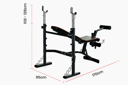 Multi-Station Weight Bench with Adjustable Incline and 200kg Capacity for Home Gym