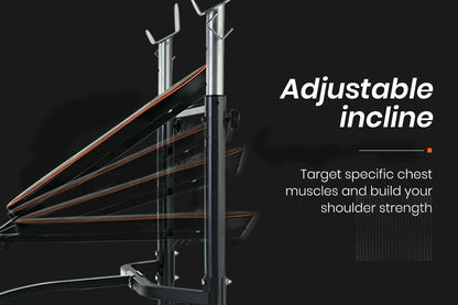 Multi-Station Weight Bench with Adjustable Incline and 200kg Capacity for Home Gym