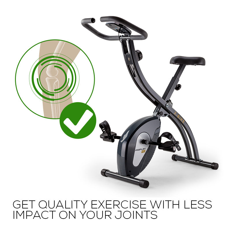 Folding Magnetic X-Bike with LCD Monitor and Adjustable Resistance, Compact 0.36m