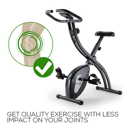 Folding Magnetic X-Bike with LCD Monitor and Adjustable Resistance, Compact 0.36m