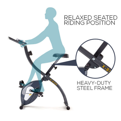 Folding Magnetic X-Bike with LCD Monitor and Adjustable Resistance, Compact 0.36m