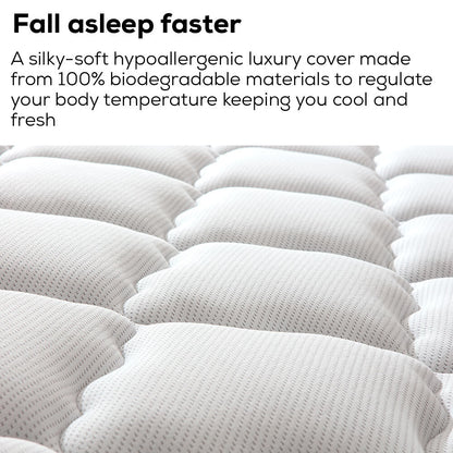 Queen Size Euro Top Mattress 0.33m Medium Firm with Bamboo Fabric