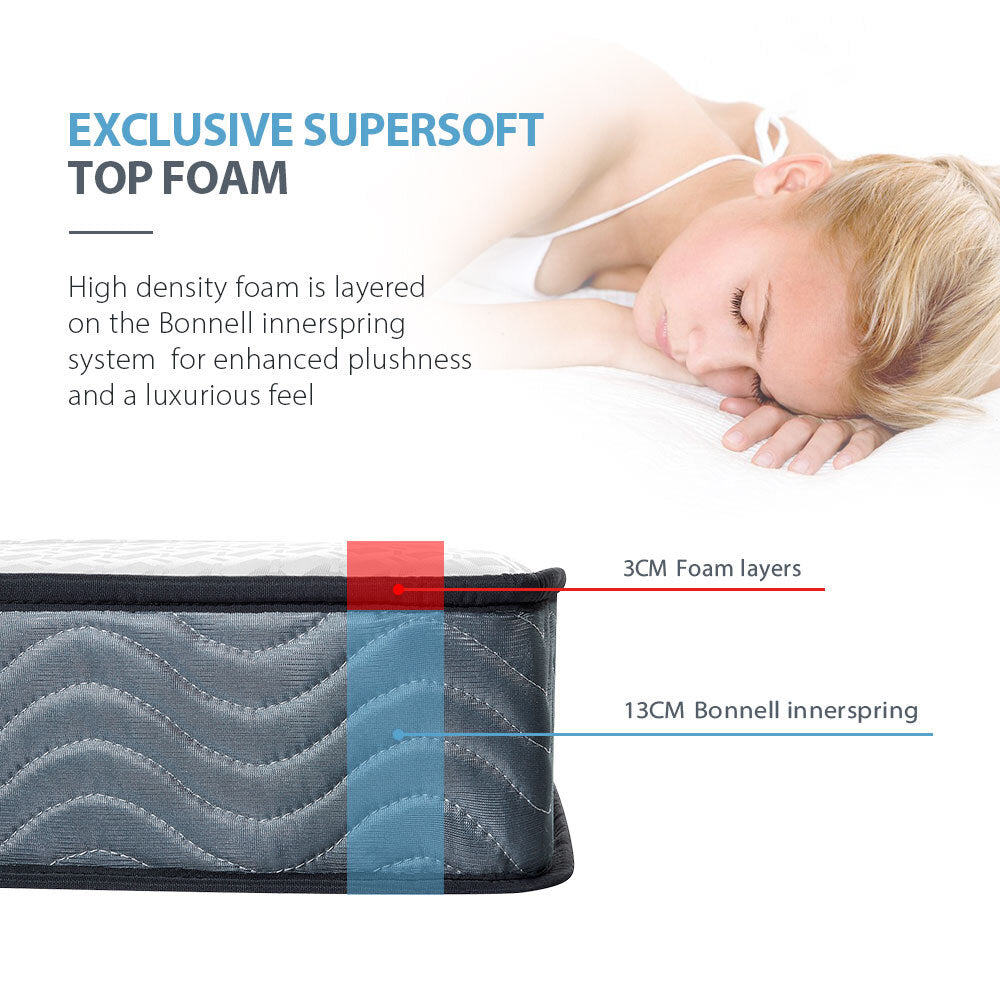 Double Mattress 0.16m Medium Firm Innerspring with Supersoft Foam Top