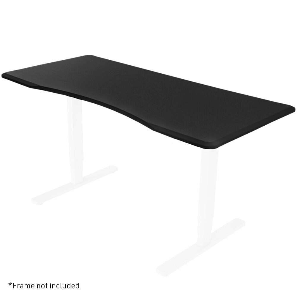 Height Adjustable Desk Top, 1.5m Wide, Arched Front, Premium MDF, Black Finish