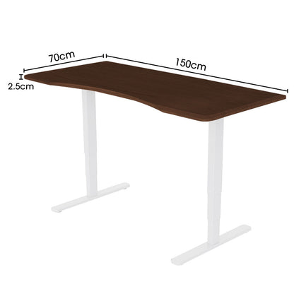 150x70cm Walnut Style Desktop for Height Adjustable Desk, Premium MDF