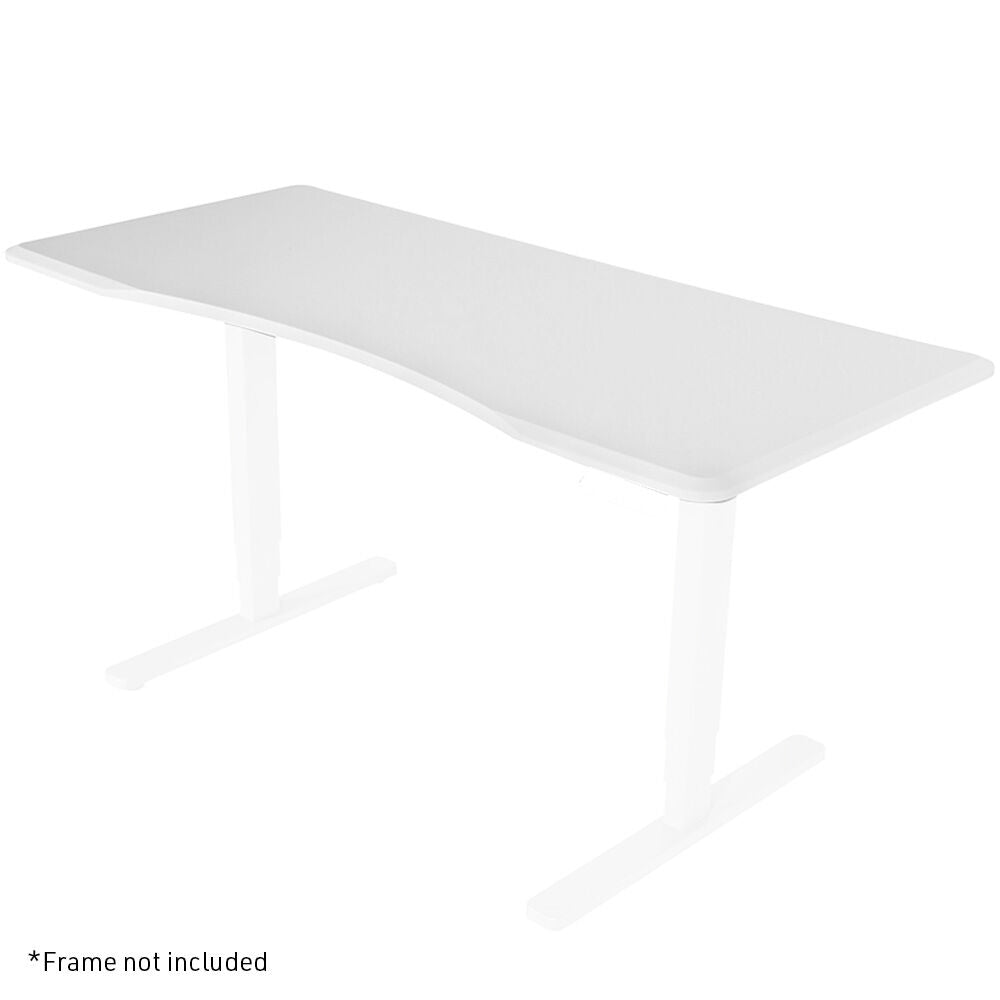 Large 1.5m White Desktop for Height Adjustable Desk, Arched Front Design