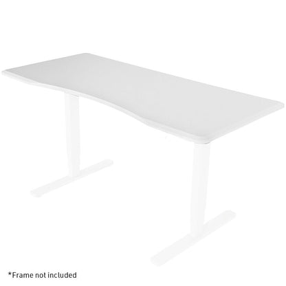 Large 1.5m White Desktop for Height Adjustable Desk, Arched Front Design