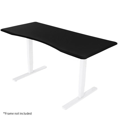 160x70cm Arched Front Desk Top, Premium MDF, Black, for Adjustable Desk Frame