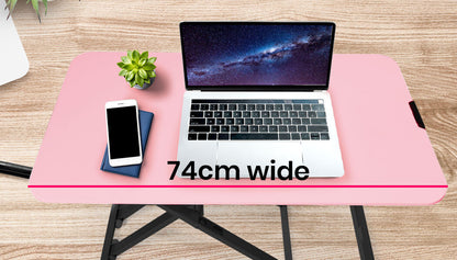 Adjustable Sit-Stand Desk Riser for Dual Monitors, 0.74m Wide, Pink