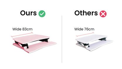 Adjustable Dual Monitor Sit-Stand Desk Riser, 0.77m Wide, 15kg Capacity, Pink