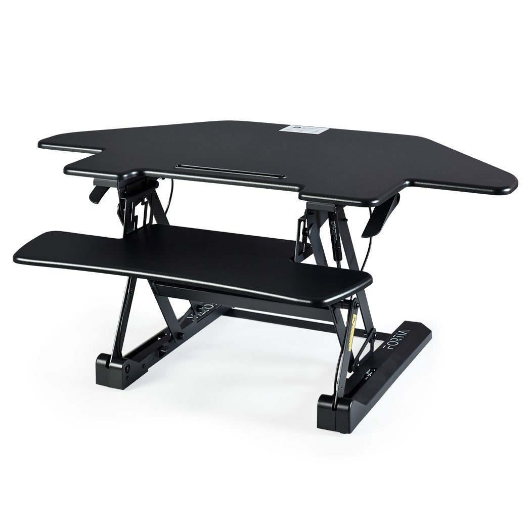 Corner Desk Riser, Adjustable Sit-Stand for Dual Monitors, 110cm, Black