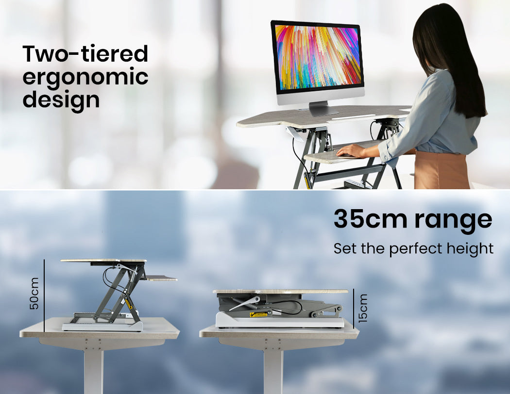 Corner Desk Riser with Adjustable Height, 1.1m Wide for Dual Monitors