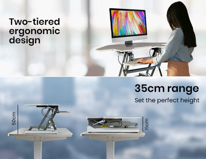Corner Desk Riser with Adjustable Height, 1.1m Wide for Dual Monitors