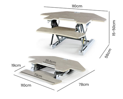 Corner Desk Riser with Adjustable Height, 1.1m Wide for Dual Monitors