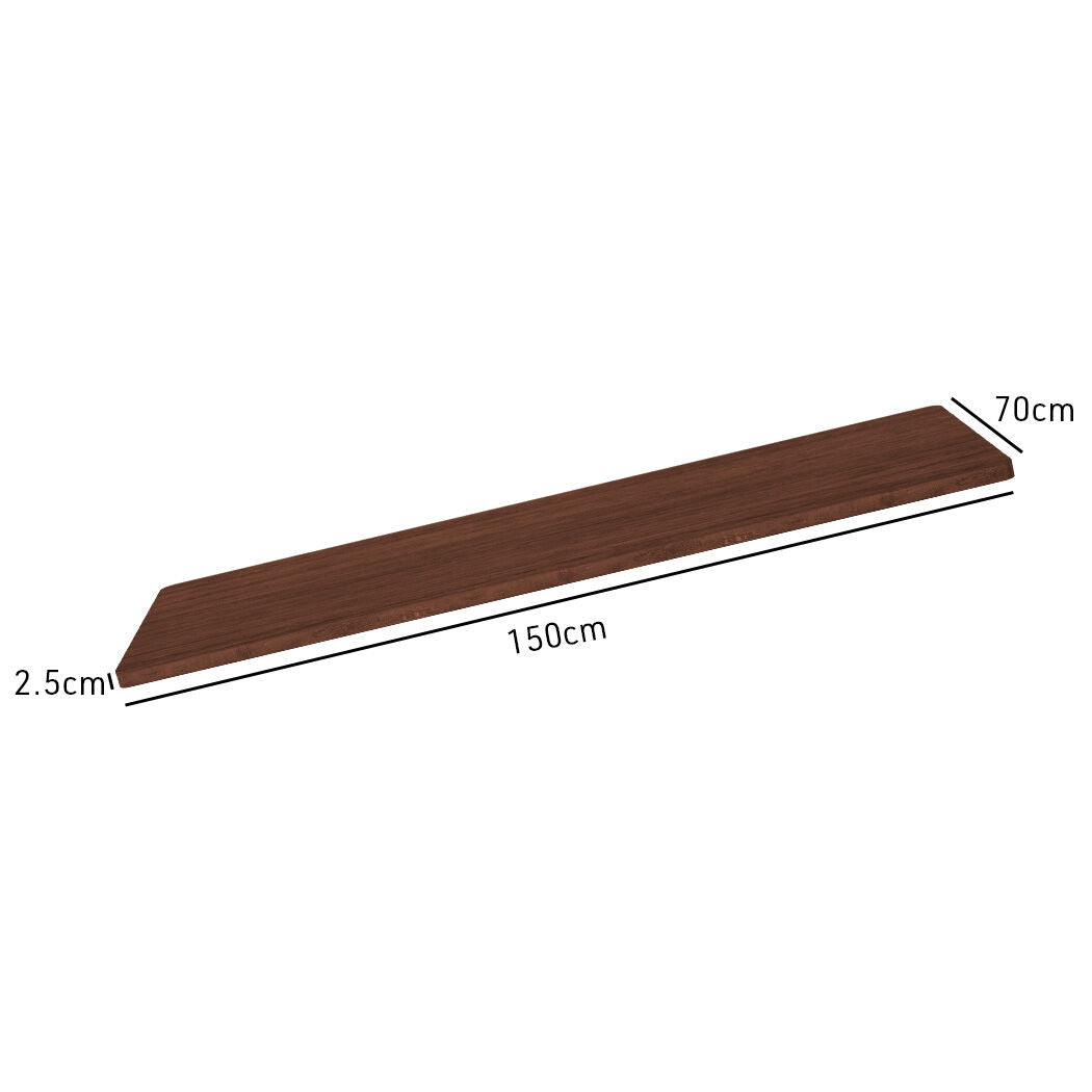 150x0.7m Walnut Style MDF Desktop for Height Adjustable Desk