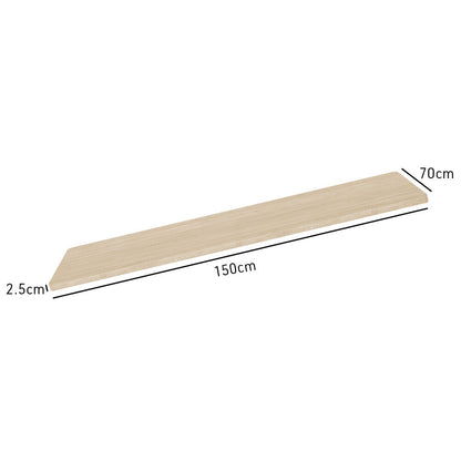 Height Adjustable Desk Surface, 1.5m Wide, Premium MDF, White Oak Finish