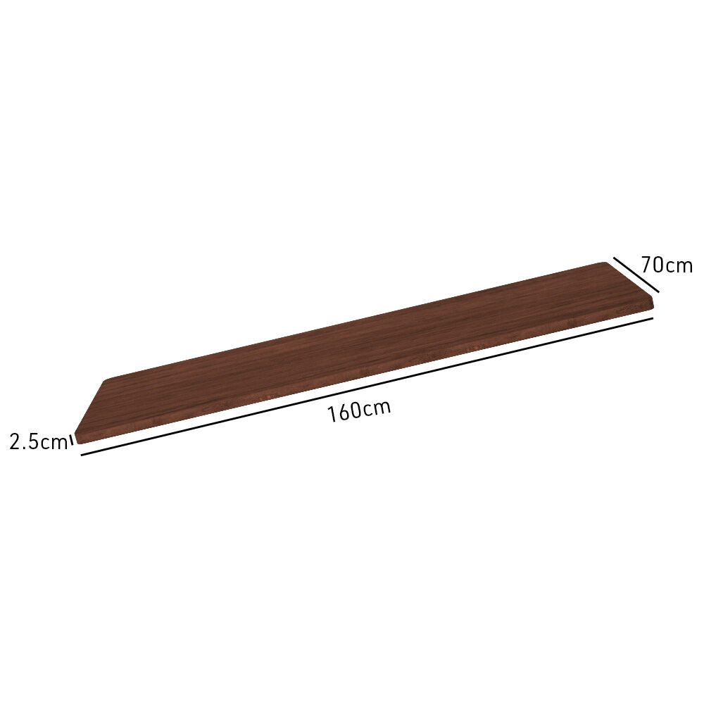 160x0.7m Premium MDF Desktop for Height Adjustable Desk, Walnut Finish