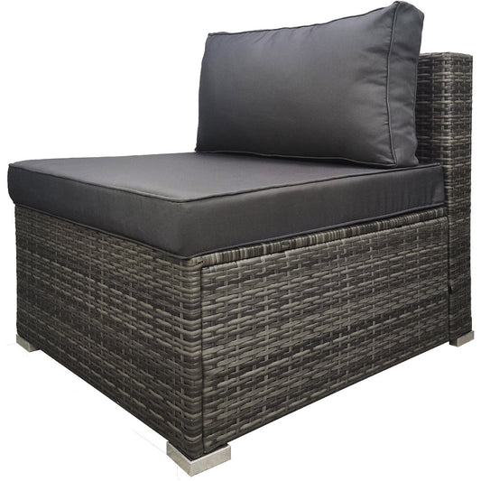1 Seater Outdoor Lounge Chair with Grey Suntech Wicker and Cushion