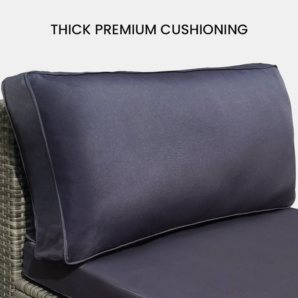 1 Seater Outdoor Lounge Chair with Grey Suntech Wicker and Cushion