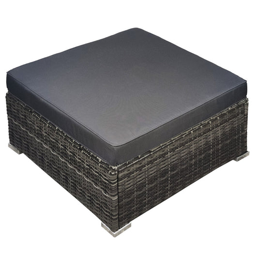 1-Seater Outdoor Ottoman with UV-Resistant Wicker and Water-Resistant Cushion