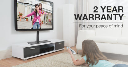 Universal TV Stand for 0.94-1.4m Screens, Adjustable Height, Holds 50kg, Black