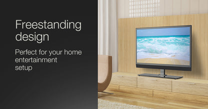 Universal TV Stand for 0.94-1.4m Screens, Adjustable Height, Holds 50kg, Black