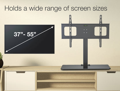 Universal TV Stand for 0.94-1.4m Screens, Adjustable Height, Holds 50kg, Black