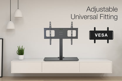 Universal TV Stand for 0.94-1.4m Screens, Adjustable Height, Holds 50kg, Black