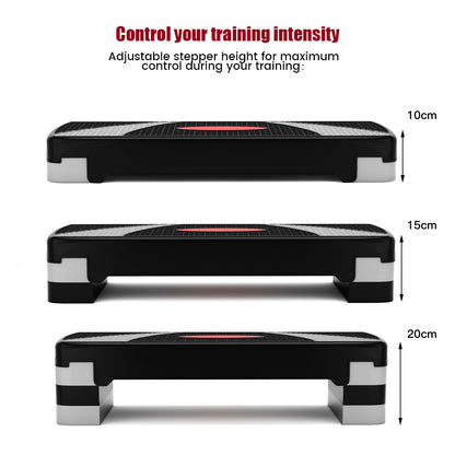 Fitness Aerobic Stepper with 10/15/20 CM Adjustable Risers