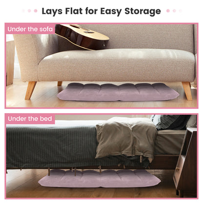 Floor Chair with Back Support with 14-Position Adjustable Back and Thick Sponge Padding-Light Pink