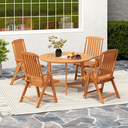Foldable Patio All-Weather HDPE Outdoor Dining Chair with Armrest-Brown