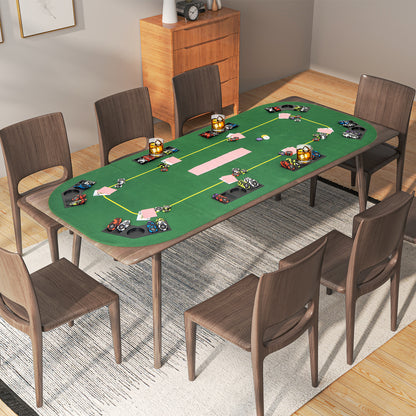 201 x 90 CM 8-Player Foldable Poker Table Top Texas Hold'em Poker Card Tabletop Layout-Green