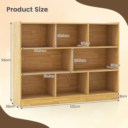 Freestanding 3-tier Open Bookshelf Modern 8-Cube Storage Display Shelving-Yellow