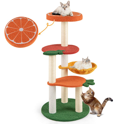 Fruit Style Cat Tree Multi-level Cat Tower with Padded Top Perch-Colourful