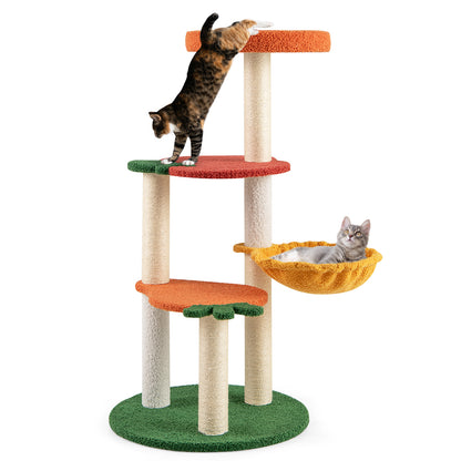 Fruit Style Cat Tree Multi-level Cat Tower with Padded Top Perch-Colourful