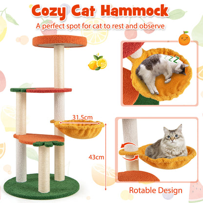 Fruit Style Cat Tree Multi-level Cat Tower with Padded Top Perch-Colourful