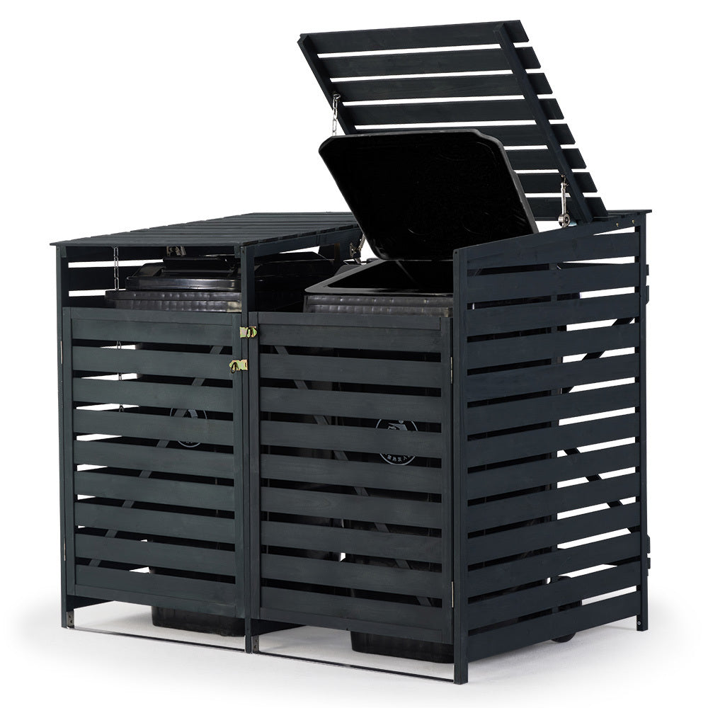 Wooden Wheelie Bin Shed - 2.4m Bin Storage with Auto-Opening Design