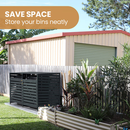 Wooden Wheelie Bin Shed - 2.4m Bin Storage with Auto-Opening Design