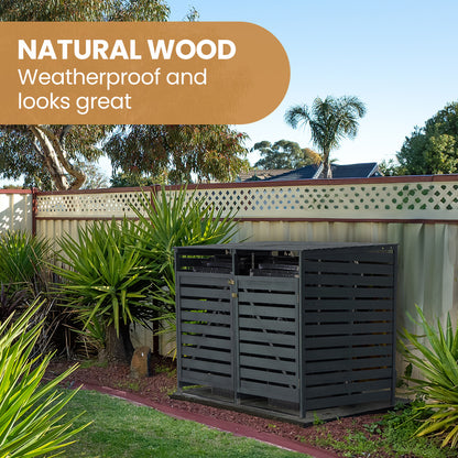 Wooden Wheelie Bin Shed - 2.4m Bin Storage with Auto-Opening Design