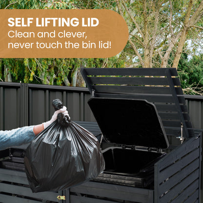 Wooden Wheelie Bin Shed - 2.4m Bin Storage with Auto-Opening Design