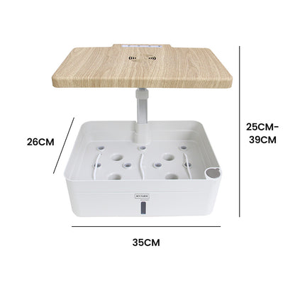 12-Pod Indoor Hydroponic System with LED Lights & Pump, Water Level Window