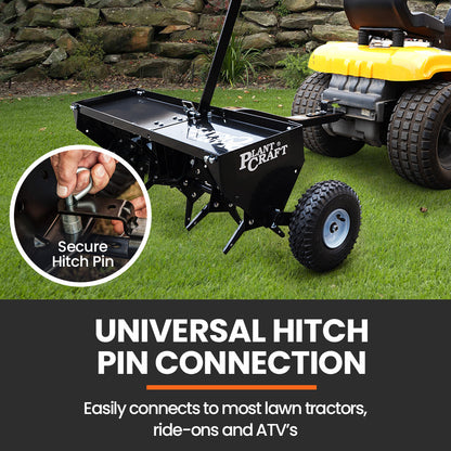 Tow Behind Lawn Aerator with 1m Width, Universal Hitch, Removable Blades